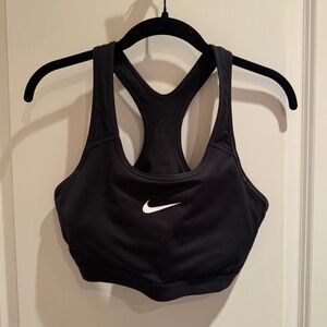 Nike Black Sports Bra with White Swoosh - Racerback